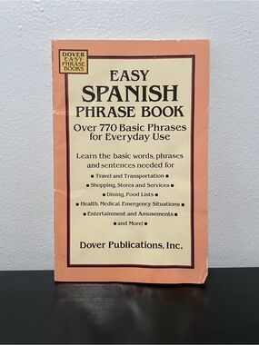 Easy Spanish Phrase Book Basic Phrases Everyday Use Dover Paperback Travel 1994